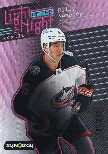 insert RC karta BILLY SWEEZEY 23-24 Synergy Light Up The Night Rookie Pink /699